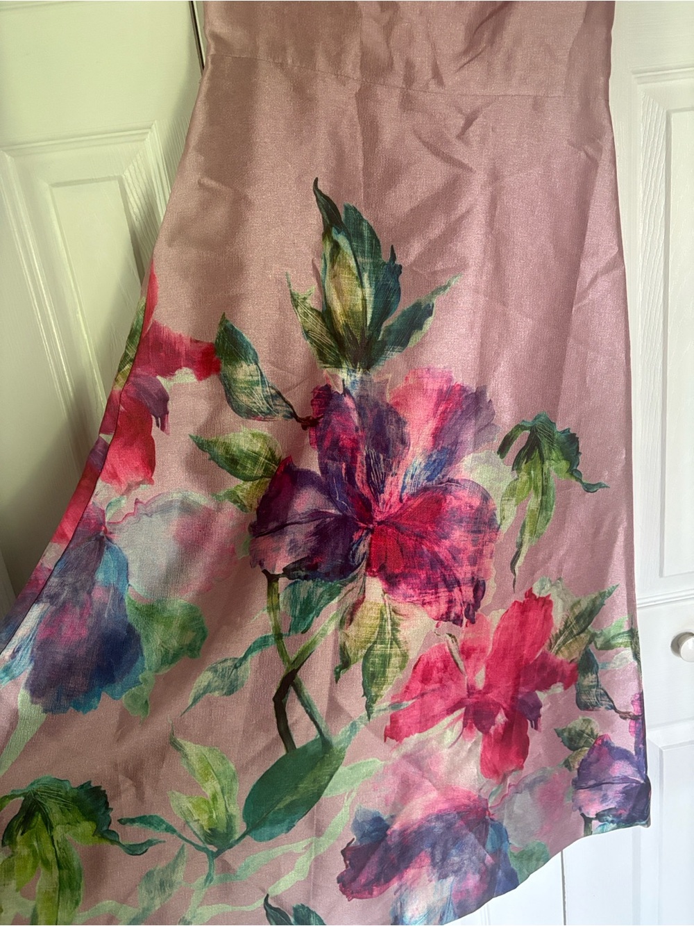 Kay Unger Marlene Pink Floral Tea-length Dress - Picture 5 of 8